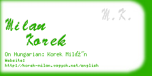 milan korek business card